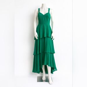 Badgley Mischka Green High Low Dress